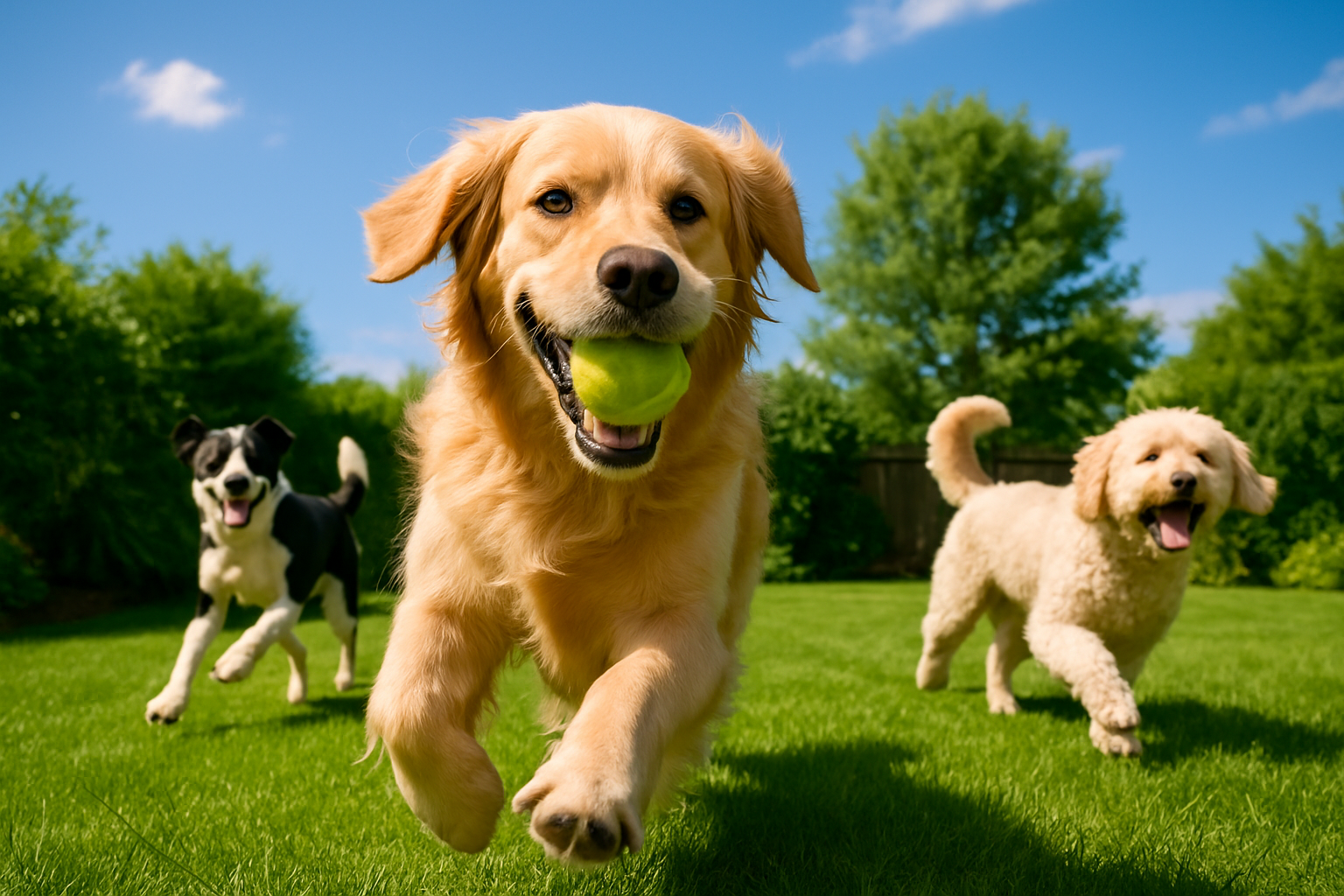 Happy dogs playing at King Style Dog Boarding